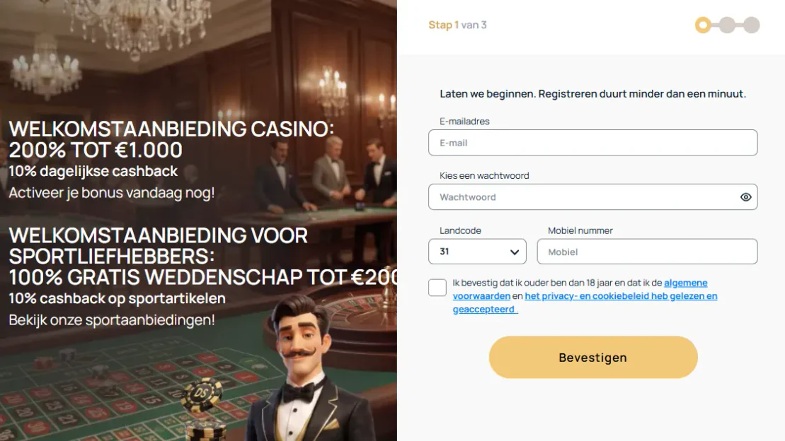 dicespin casino registratie